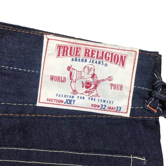 Brand New Vintage True Religion Embroidered Jeans Size 32 JOEY Blue - Picture 7 of 12